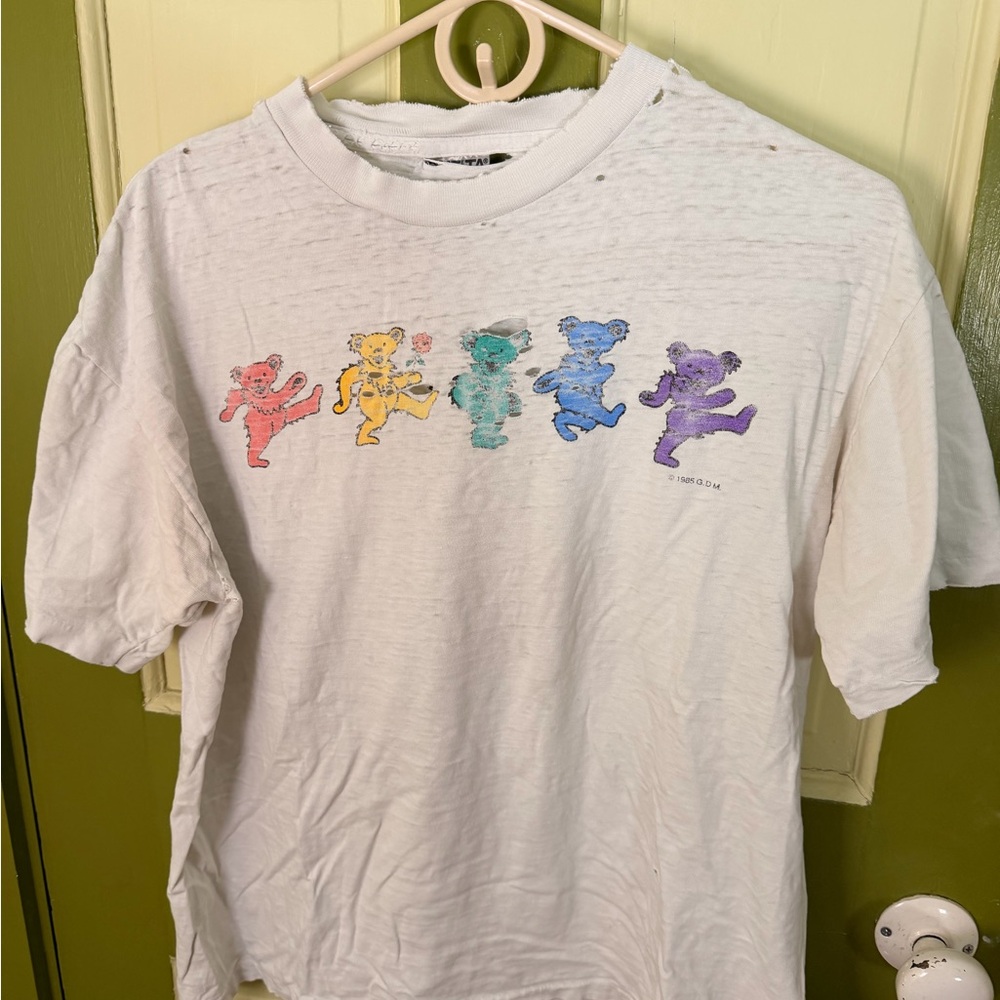 Vintage thrashed Grateful Dead shirt from 1985 see all pics holes everywhere